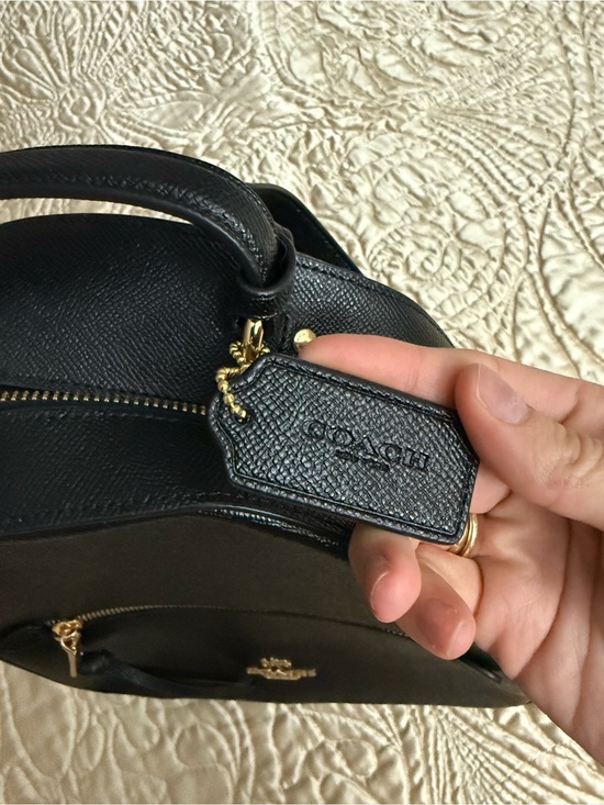 Coach Black Leather Mini Backpack with Gold Hardware